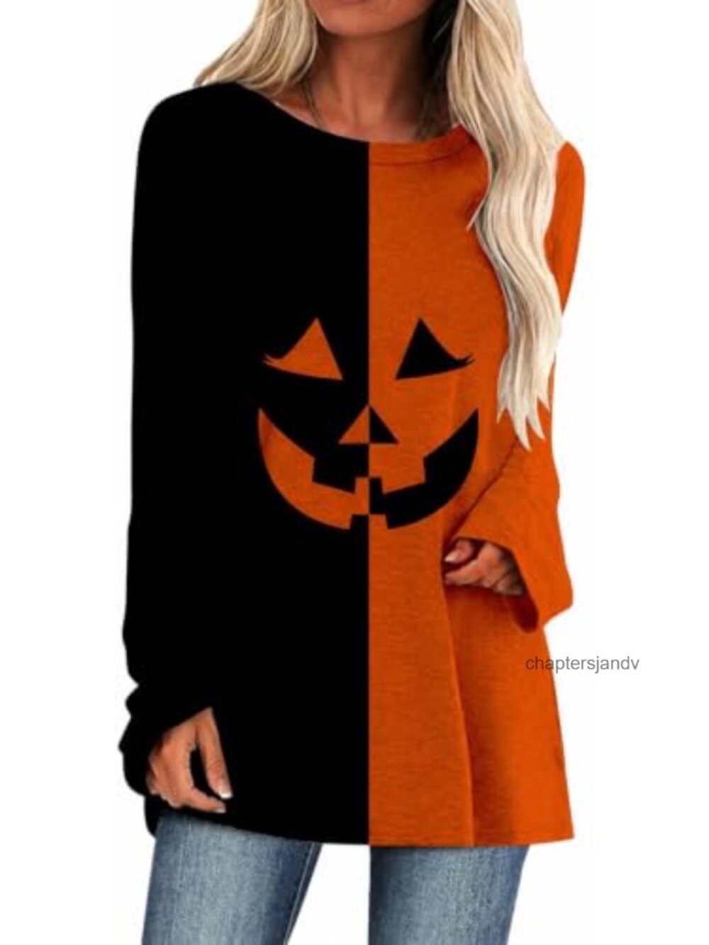 KKG Soft Tunic Top Crew Neck Short Sleeve T-Shirt Women Halloween Tee
